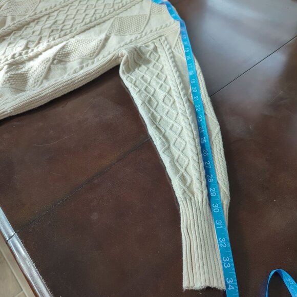 Shore Cozy Cream Turtleneck‎ Cable Knit cream ivory Sweater size M - Picture 12 of 13